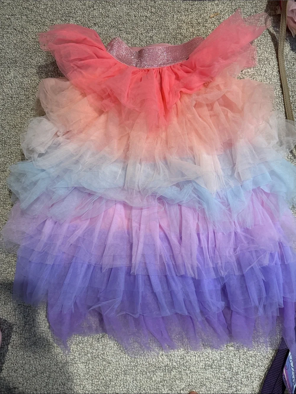 Lola + The Boys Ombre Layered Tulle Skirt - Coral, Pink, Lavender, Purple